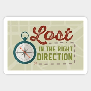 Lost in the Right Direction Map Sticker